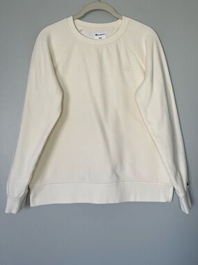 Champion Cream Color Sueded Fleece Crewneck Sweatshirt